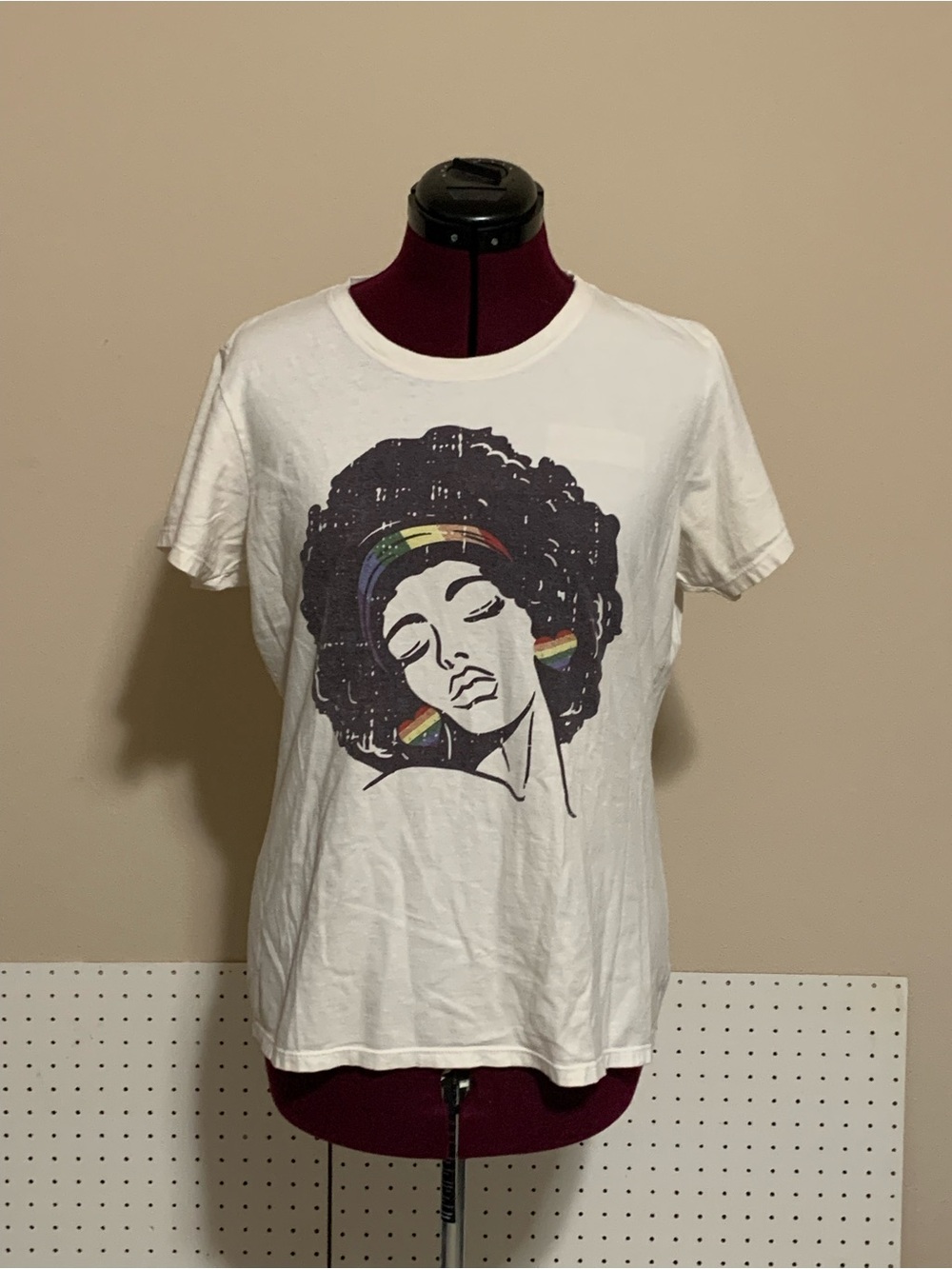 Graphic Tee with Afro Portrait